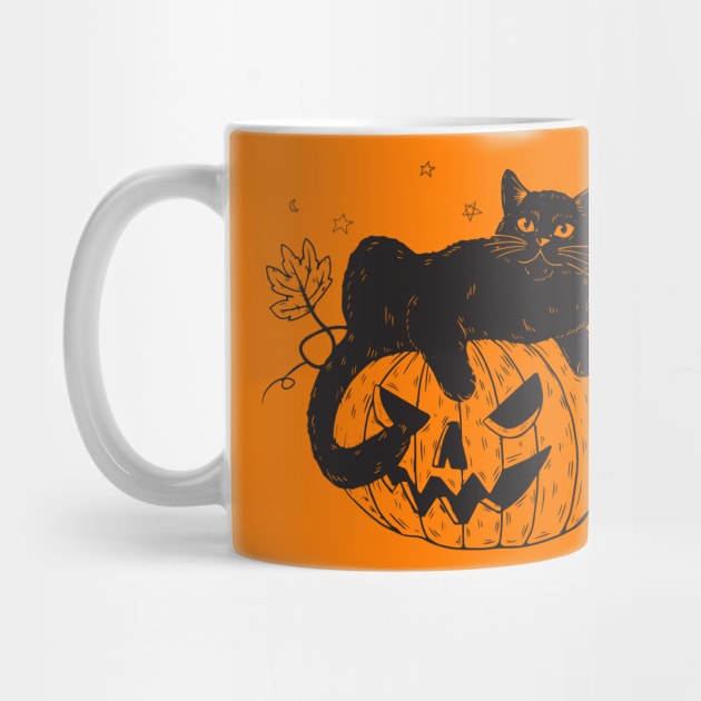 Halloween Pumpkin Cat by machmigo